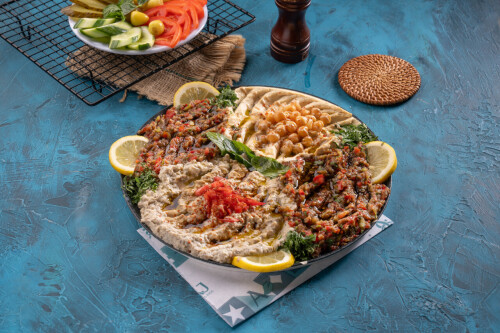 Image for 'صحن مشكل (مسبحة، متبل، بابا غنوج)' Item
